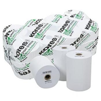 Pack 8 Rollos de Papel Térmico Libre de Bisfenol A (BPA) 80x60x12mm - Kores