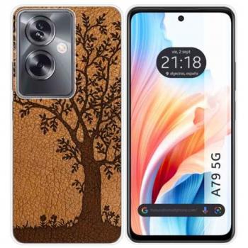 Funda de Silicona para Oppo A79 5G con Diseño de Cuero y Dibujos 03