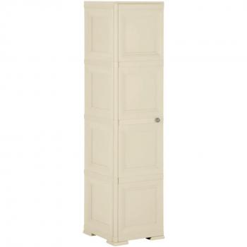 Armario de plástico diseño madera blanco angora 40x43x164 cm