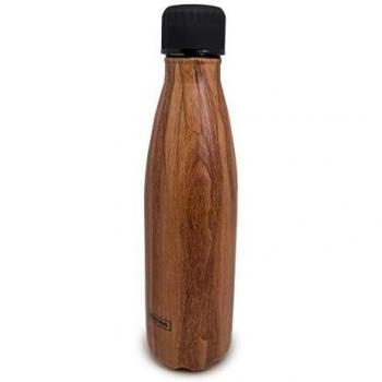 NERTHUS FIH 516 Termo Doble Pared para frios y Calientes Diseño Madera de Acero Inoxidable 500 ml Libre de BPA, 18/8