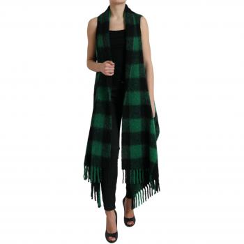 Dolce & Gabbana Elegant Checkered Poncho Jacket - IT40|S, Buffalo Check Poncho Jacket, Multicolor female, Size: XS