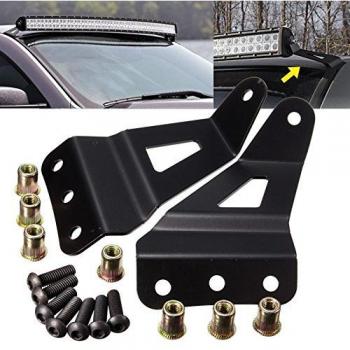 KATUR Soporte de Barra de luz LED Curvada para Parabrisas Superior de 50 Pulgadas para camionetas GM y SUV para camionetas 2007-2013 4WD / 2WD Chevrolet Silverado 1500 / 2500HD / 3500HD