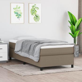 Estructura de cama box spring con colchón de muelles en tela gris taupe 90x190 cm Tortor Vidaxl