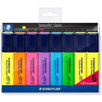 STAEDTLER 364 A WP8 ST, Set de 8 Marcadores Fluorescentes, Multicolor