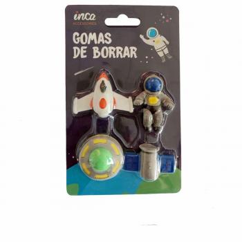 Set de Gomas de Borrar Inca Espacio Erasers Lot 4 Pc