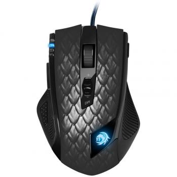 Sharkoon DRAKONIA - Ratón Gaming Láser, 8200 DPI, 11 Botones, Negro
