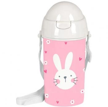 Botella 500ml Apertura Automática con Pajita Safta Preescolar Bunny