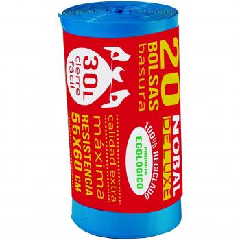 B basura azul 15 bolsas auto 55 x 60 cm nobal deluxe