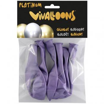 Globo 100% latex biodegradable lila en blister de 6 unidades