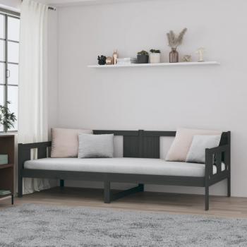 Sofá cama de madera maciza de pino gris 90x200 cm