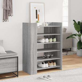 Zapatero de madera ingeniería gris Sonoma 74,5x37,5x100 cm