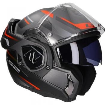 LS2 Casco Moto Modular Advant Kuka Negro Rojo