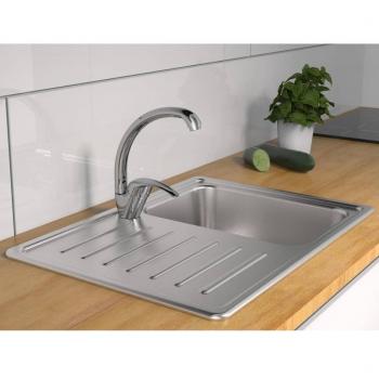 Grifo de fregadero mezclador SCHÜTTE DIZIANI con caño redondo cromado, acabado plateado