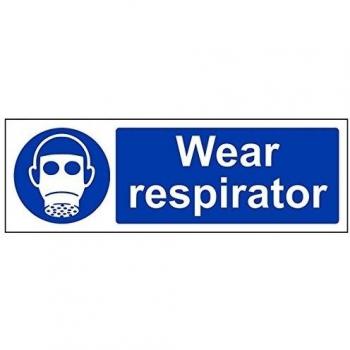 vsafety 41072 ax-r 'llevar mascarilla' obligatorio EPI Sign, plástico rígido, paisaje, 300 mm x 100 mm, color azul