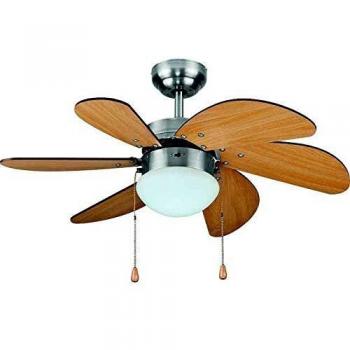 Bastilipo Ventilador de Techo, Metal, Gris Satinado, 75 x 29 cm