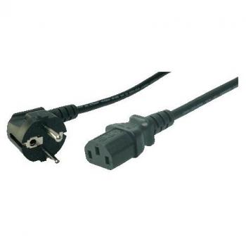 Cable de alimentación C13 LogiLink, 3,0 m, negro, unilateral con contacto protector