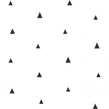 Papel Pintado Triángulos Gráficos Blanco y Negro - 53 cm x 10,05 m