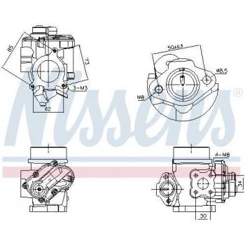 Válvula EGR NISSENS 98349 - Válvula de recirculación de gases de escape, compatible con múltiples modelos de vehículos, fabricada en materiales de alta calidad para garantizar durabilidad y rendimiento óptimo