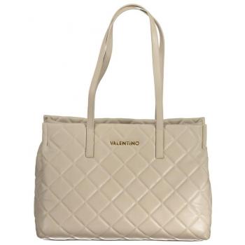 Valentino by Mario Valentino Beige Polyethylene Tote Bag with Laptop Compartment, Female, Size: ONE SIZE