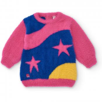Vestido de niña tricot fucsia con estrellas - Tuc Tuc Amazing