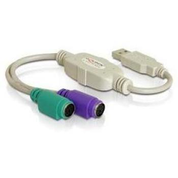 Adaptador DeLOCK 61244 USB Tipo-A a 2 PS/2 Hembra