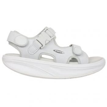 Sandalias de Mujer MBT Kisumu Classic de Cuero Grano Completo - Color Blanco