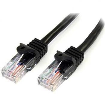 Cable de Red Ethernet Cat5e U/UTP 5m RJ45 Sin Traba Snagless Negro