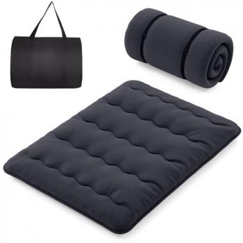 Queen Futon Mattress with Washable Cover and Carrying Bag - Black