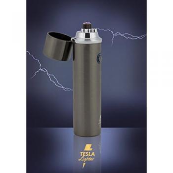 Tesla-Lighter T02 arco ligero USB ligero Arc Lighter encendedor electrónico recargable para cigarros, pipas, chillum y mucho más. Negro cepillado en una caja de regalo noble