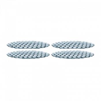 Jellies Family - Platos de presentación 4 piecas azul/transparente/Ø33cm