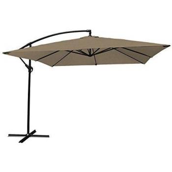 Sombrilla excéntrica cuadrada Happy Garden 2,7 x 2,7 m color topo de acero