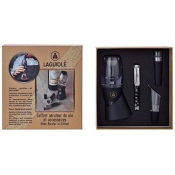 LAGUIOLE - Caja de Regalo Aireador de Vino y 3 Accesorios - plástico - ennegrecer