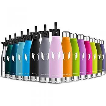 Super Sparrow Botella de Agua aislada al vacío de Acero Inoxidable, diseño de Pared Doble - 500ml - Sin BPA Gorra Deportiva con Gorra estándar - para Correr, Gimnasio, Yoga, Ciclismo