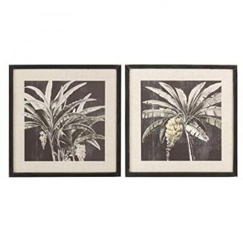 Set de 2 Cuadros Palmeras con Marco Negro 39x2x39 cm - Agrega Estilo y Personalidad