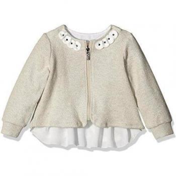 BRUMS Giacchina Felpa Con Pietre, Ropa de Deporte Para Niñas, Grigio Chiaro 10, 8A