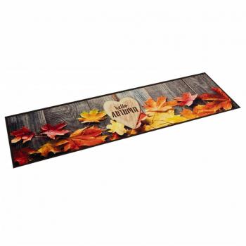 Alfombra de cocina de terciopelo lavable de Otoño 60x300 cm Marrón