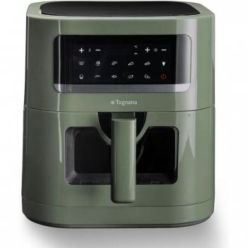 Friggitrice de Aire Tognana Iridea 7L Verde Salvia, 1800W, 9 Programas, Contenedor y Grilla Antiaderente