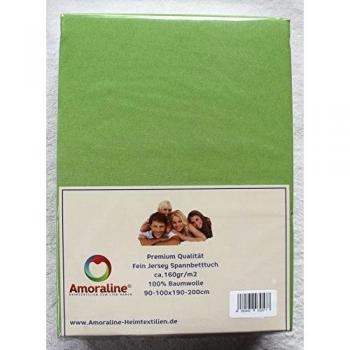 2er establecer amoraline prima de calidad Jersey Sábana ajustable 160gr/M2 colour: de colour verde grandeza: unos 90 - 100 x 200 cm hojas dobles equipados con elástica alrededor 100% algodón