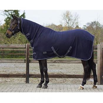 QHP Manta Polar HKM Basic con Cuello Notebook Cruz Correas Azul + Negro, Azul