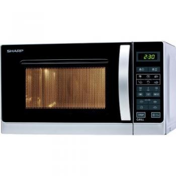 Microondas Sharp R-642INW con Grill, 800W de Potencia, Capacidad de 20 Litros, Control Táctil y Pantalla LED - Negro