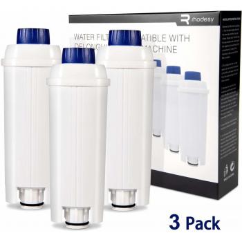 Rhodesy 3 Cafetera Automática Filtro para DLSC002, Filtro de Agua Cartuchosde Carbón Activado para ECAM Esam Etam BCO, Paquete de 3
