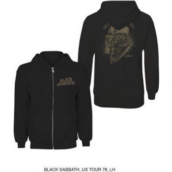Black Sabbath 1978 Tour Zip Hoodie - Black - Small - 80% Cotton, 20% Polyester