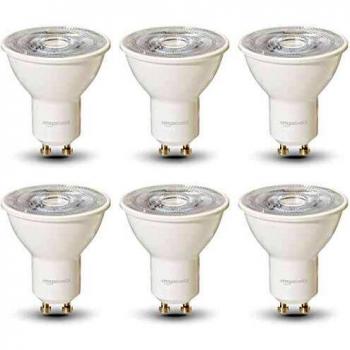 Amazon Basics Professional - Bombilla de foco LED GU10, equivalente a 50 W, luz blanco cálido, regulable - juego de 6
