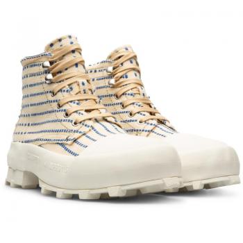 CAMPERLAB Traktori Ankle Boots for Women - Beige, Blue, Size 42, Cotton Fabric