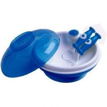Remond - Plato y cubiertos infantiles azul