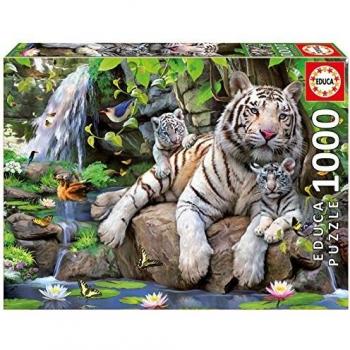 Educa - Tigres Blancos de Bengala Puzzle, 1000 Piezas, Multicolor, 1.000