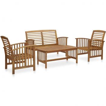 vidaXL 4 Piece Garden Lounge Set Solid Acacia Wood