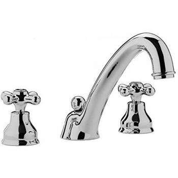 Grifo Batería para Lavabo Paffoni Iris IRV055CR Cromo con Chasse Automático y Diseño de 3 Agujeros