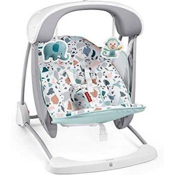 Fisher Price Columpio - Hamaca portátil deluxe plegable con sonidos y vibraciones para bebés 9KG (Mattel GPD12)
