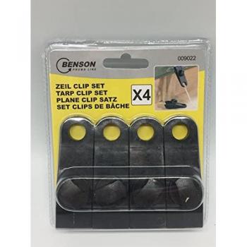 Set de 4 clips tipo pinza para sujeción de toldos y lonas. Ø0,27x8x3cm